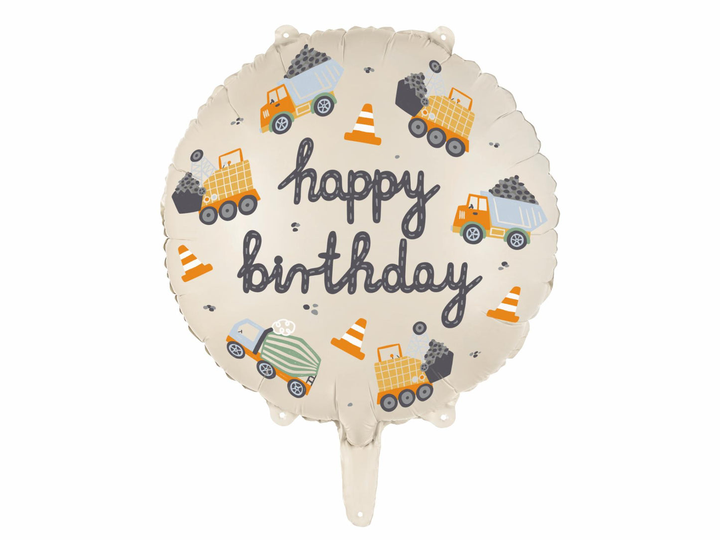 Happy Birthday Construction- Foil Balloon