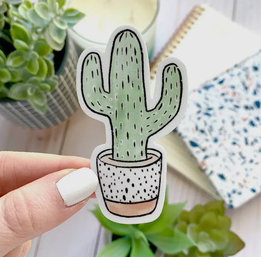 Watercolor Potted Cactus