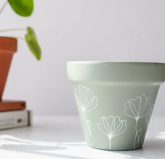 Sage Floral Pot - Mini