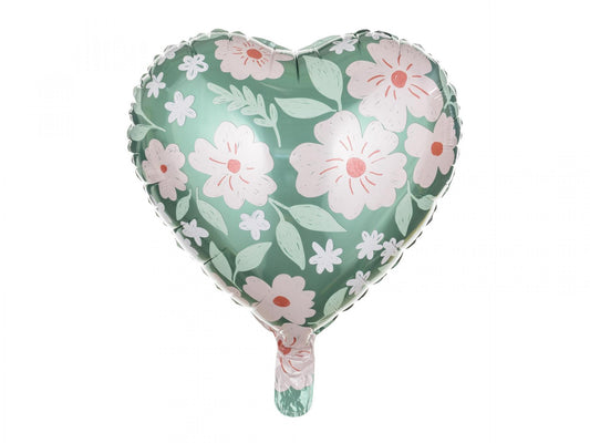 Heart with Flowers- Foil Balloon