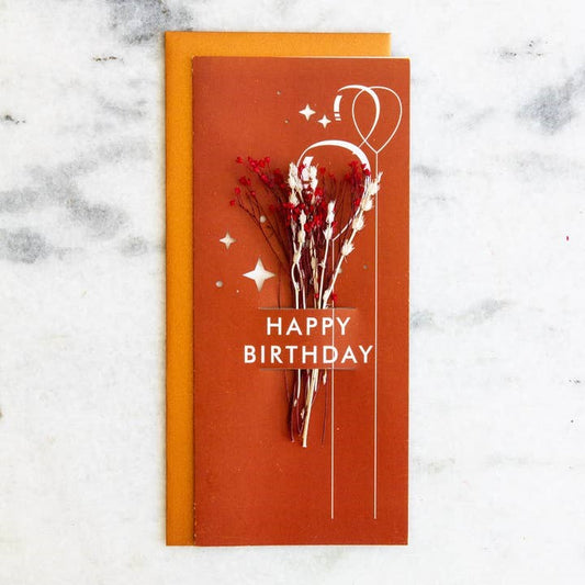 Happy Birthday | Dried Floral Greeting Card