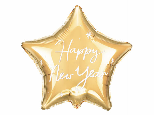 Happy New Year Star - Foil Balloon