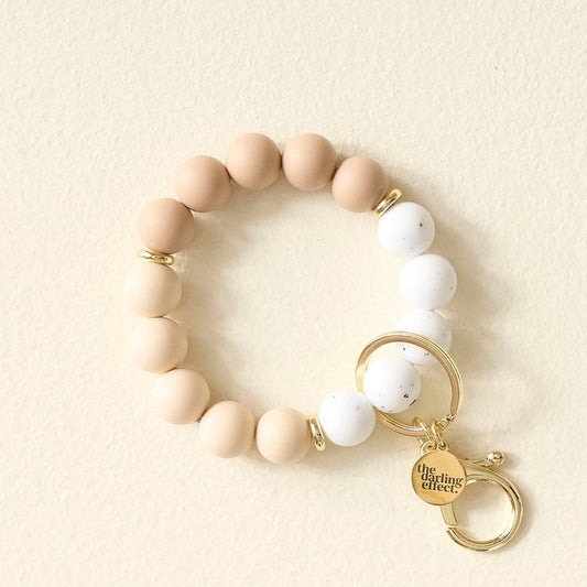 Hands-Free Keychain Wristlet - Oatmilk Latte