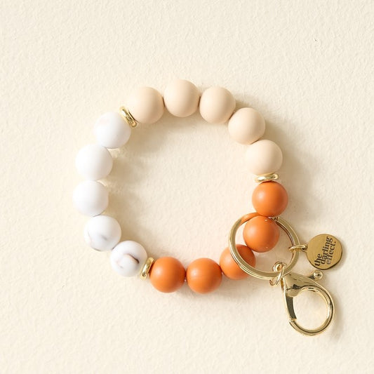 Hands-Free Keychain Wristlet - Pumpkin Spice