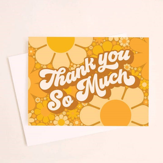 Thank You So Much Retro Floral Card