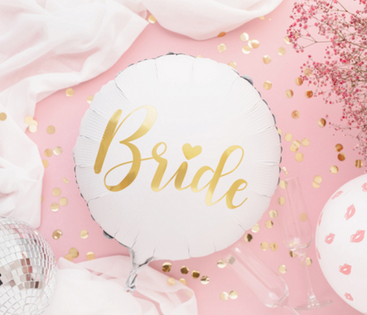 Bride White & Gold - Foil Balloon