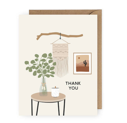 Boho Macrame Thank You Greeting Card